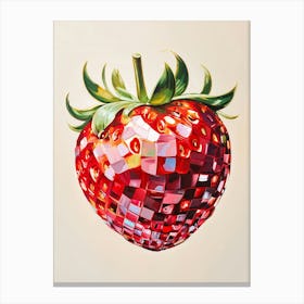 Retro Disco Ball Strawberry, y2k, Trendy College Posters, Dorm Decor Stampe su tela