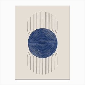Blue Moon Minimal Graphic Simple Japanese Style Canvas Print