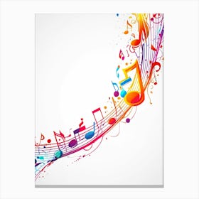 Music Notes Background Vector Canvas Print