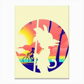 Anime Negative Space ― Hero Misses Home (Goku) Canvas Print