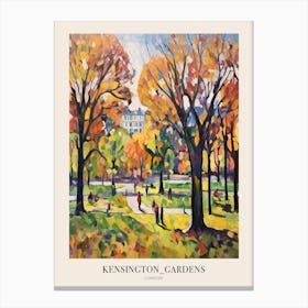 Autumn City Park Painting Kensington Gardens London 1 Poster Canvas Print