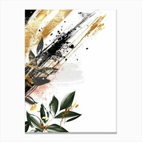 Abstract Background With Gold Leaves Canvas Print