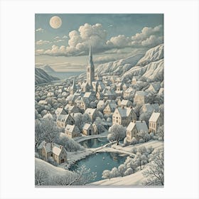 Snow Village Canvas Print