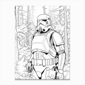 Endor (Star Wars) Fantasy Inspired Line Art 4 Canvas Print