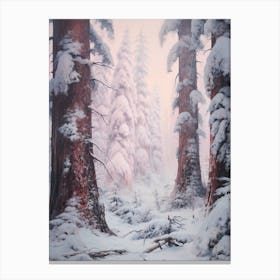 Dreamy Winter Painting Sequoia National Park United States 3 Canvas Print