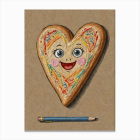 Heart Shaped Cookie 1 Canvas Print
