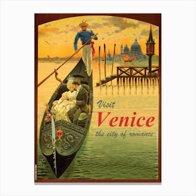 Venice, Couple On Gondola Canvas Print