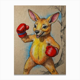 Kangaroo Boxing 9 Canvas Print