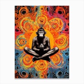 Psychedelic Thinker Monkey Painting 3 Canvas Print