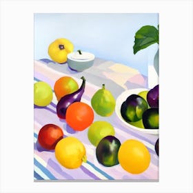 Chinese Eggplant 2 Tablescape vegetable Canvas Print
