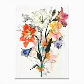 Amaryllis 1 Collage Flower Bouquet Canvas Print