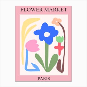 Flower Market Poster Canvas Print