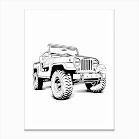 Jeep Wrangler Line Drawing 24 Canvas Print
