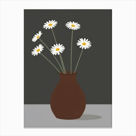 Daisies In A Vase 3 Canvas Print