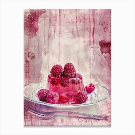 Raspberry Jelly Retro Collage 3 Canvas Print