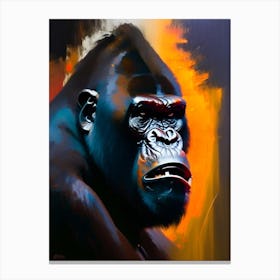 Angry Gorilla Gorillas Bright Neon 1 Canvas Print