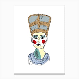 Egyptian Woman Line Art Illustration Canvas Print