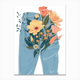 Jeans Petals Canvas Print