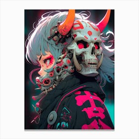 Anime Girl With Horns 3 Canvas Print