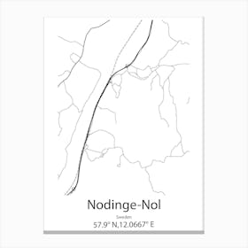 Nodinge Nol,Sweden Minimalist Map Canvas Print