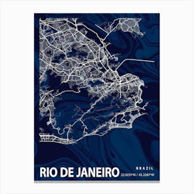 Rio De Janeiro Crocus Marble Map Canvas Print