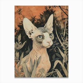 Sphynx Cat Japanese Illustration 2 Canvas Print