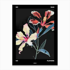 No Rain No Flowers Poster Hibiscus 4 Canvas Print