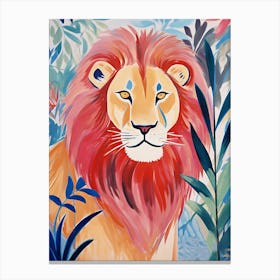 Lion Watercolor Painting Canvas Print