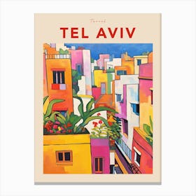 Tel Aviv Israel 5 Fauvist Travel Poster Canvas Print
