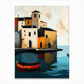 Sardinian Sunsets: Coastal Residences in Cagliari, Italy Canvas Print