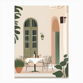 Greece Restaurant Canvas Print