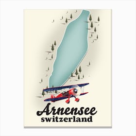 Arnesee Switzerland Lake travel map Canvas Print