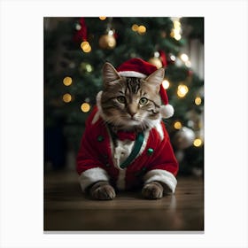 Santa Cat Canvas Print