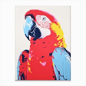 Andy Warhol Style Bird Macaw 1 Canvas Print
