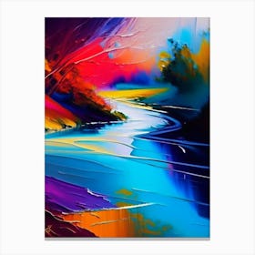 River Current Landscapes Waterscape Bright Abstract 1 Canvas Print