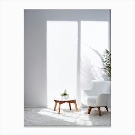 White Chair In A Room Canvas Print