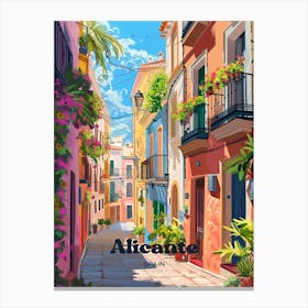 Alicante Spain Street Art Illustration Canvas Print