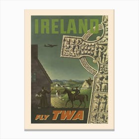 Fly Twa Ireland Sgreco 1950 Canvas Print