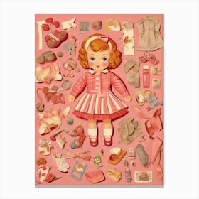 Vintage Paper Doll Kitsch 9 Canvas Print