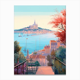Marseille France 3 Illustration Canvas Print