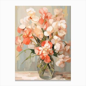 Sweet Pea, Flower Still Life Painting 4 Dreamy Canvas Print