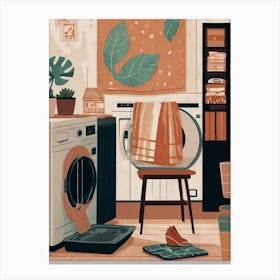 Illustration Of A Laundry Room Canvas Print