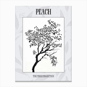 Peach Tree Simple Geometric Nature Stencil 3 Poster Canvas Print