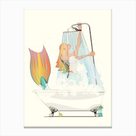 Mermaid In The Shower Canvas Print