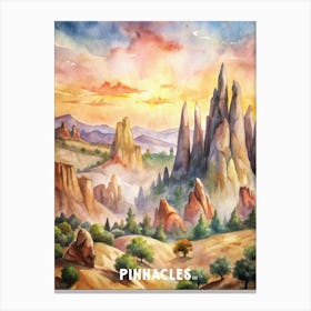 Pinnacles National Park Watercolor Painting Canvas Print