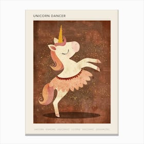 Unicorn In A Tutu Mustard Muted Pastels 2 Poster Canvas Print