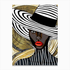 African Woman In A Hat Canvas Print