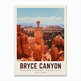 Bryce Canyon Minimalist Travel Poster Canvas Print