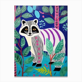 Maximalist Animal Painting Raccoon 2 Canvas Print