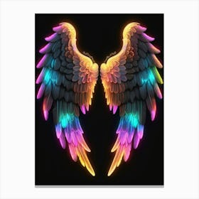 Neon Angel Wings 14 Canvas Print